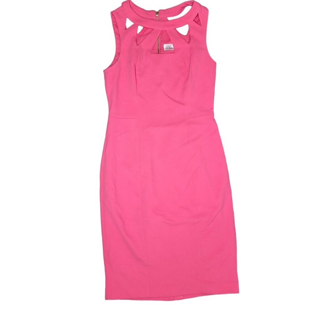 Eliza J hot pink Sleeveless Cutout Sheath Dress With Back Zipper Closure Size 6